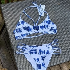 Two piece tie-dye bathing suit
